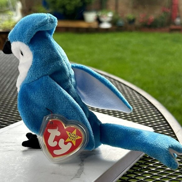 Ty Beanie Babies *RARE ERROR STAMP* Rocket Blue Jay Bird 1997 (Retired) - Picture 8 of 13